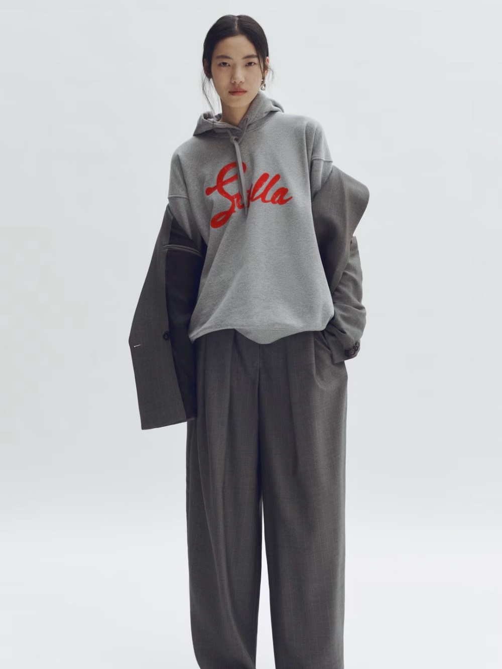 Stella McCartney for H&M Gray Hoodie Sweater with Red Logo